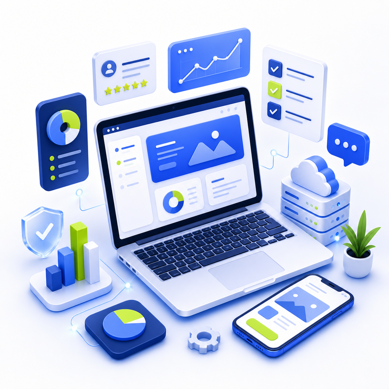 Modern digital customer experience artwork for India Websoft